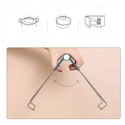 KIT DE PINZAS ANTIDESLIZANTES PARA PLATOS ACERO INOXIDABLE - Seguridad total para manipular platos y ollas calientes