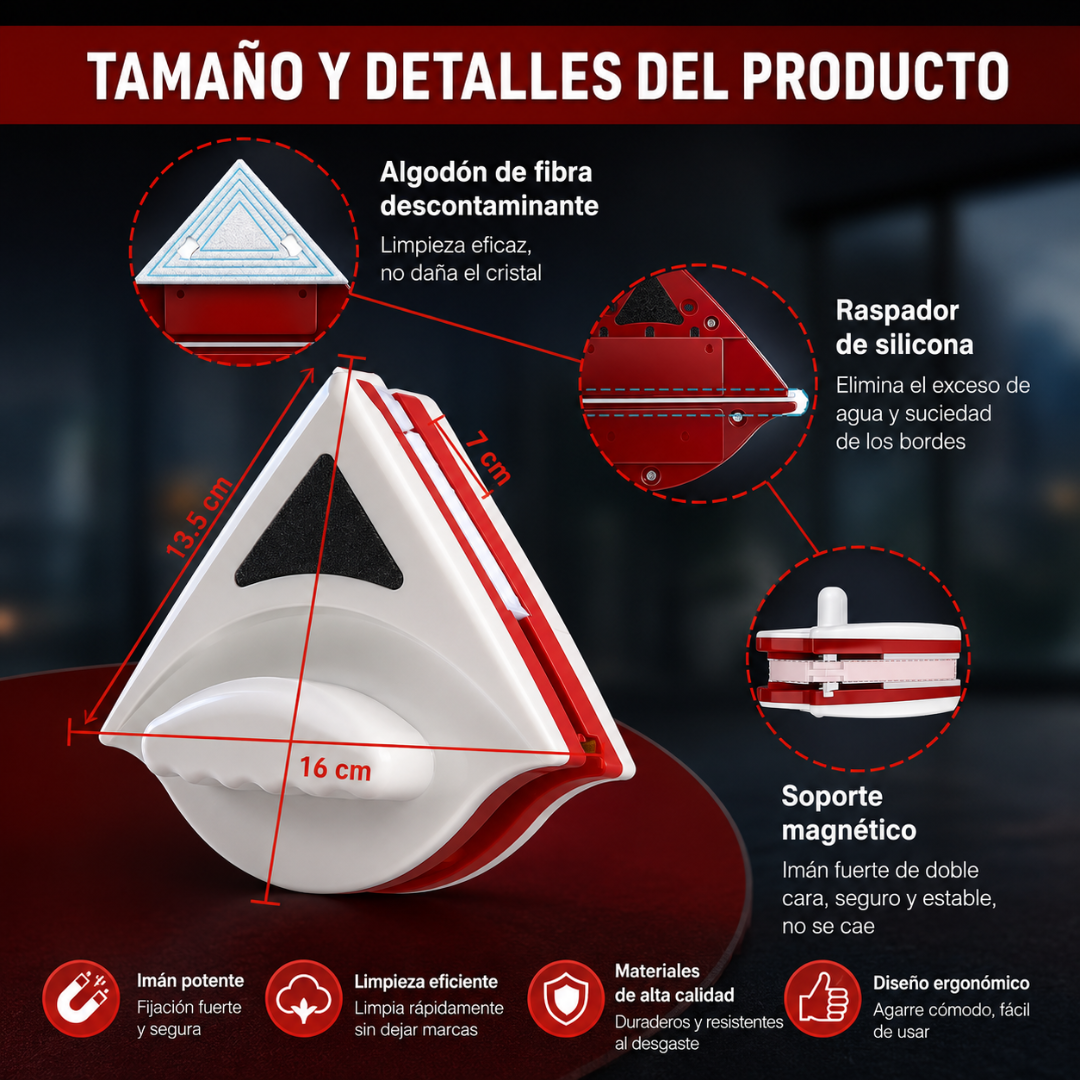 1 LIMPIA VIDRIOS ESQUINERO – Limpia ambos lados seguro