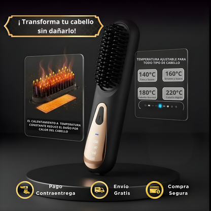 CEPILLO ALISADOR INALÁMBRICO – Cabello perfecto en minutos, sin cables y estés donde estés