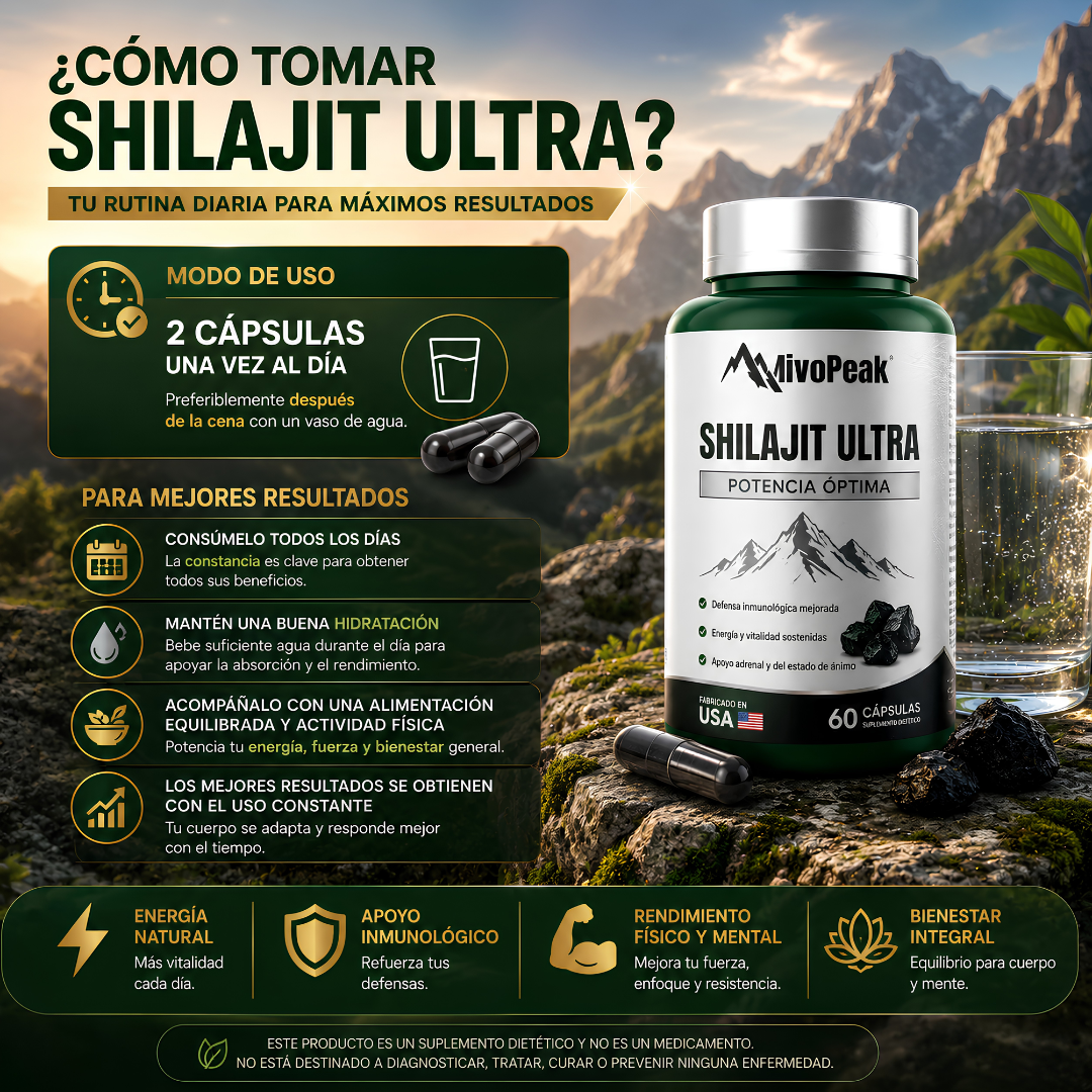 NivoPeak Shilajit Puro - El Potenciador natural de Testosterona N°1