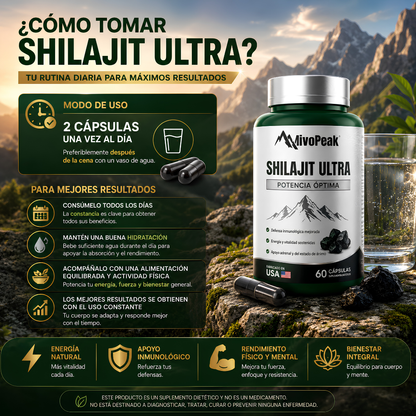 NivoPeak Shilajit Puro - El Potenciador natural de Testosterona N°1
