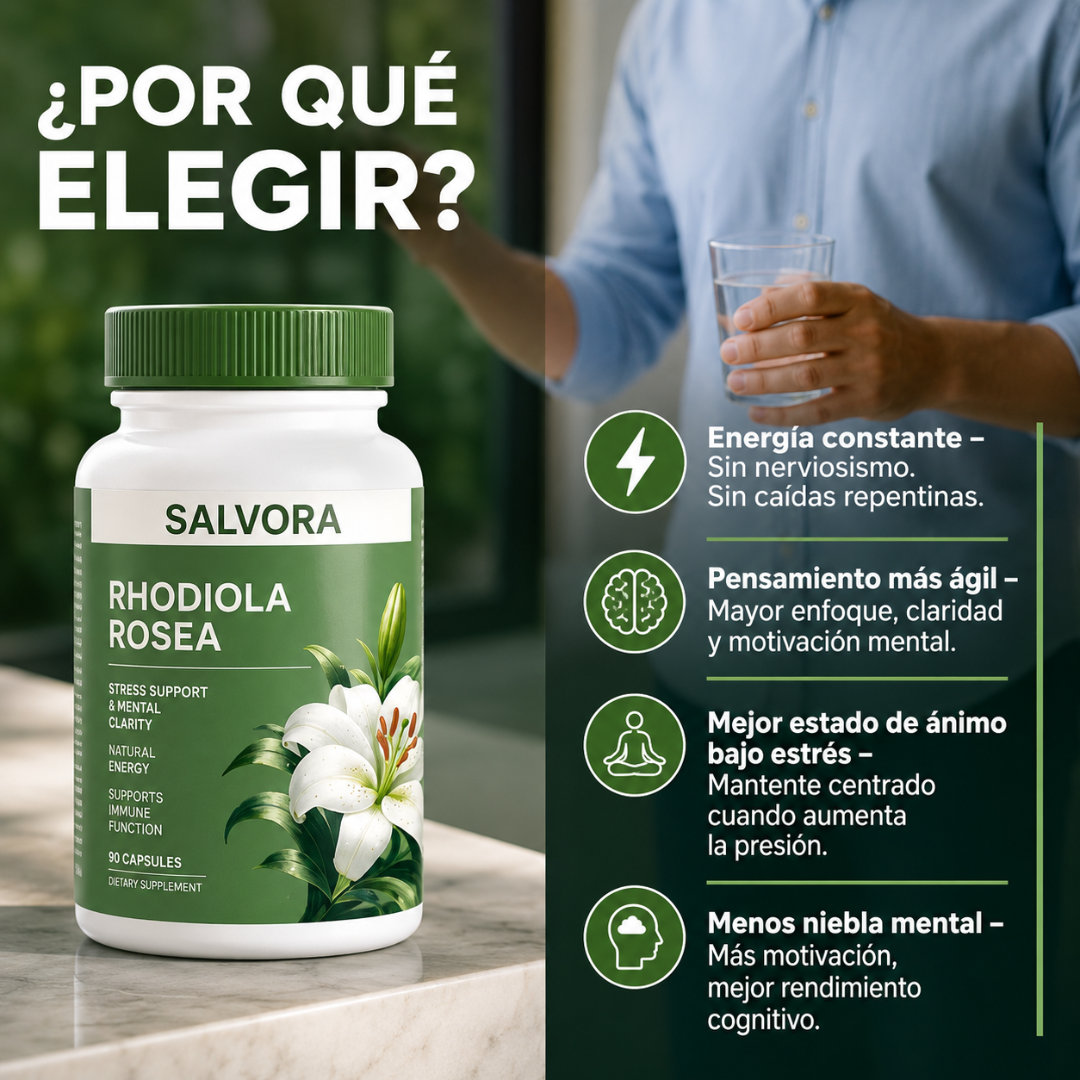 RHODIOLA ROSEA – Energía mental, resistencia al estrés y enfoque para rendir mejor cada día