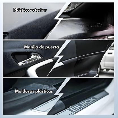 LIQUIDO RESTAURADOR DE PARTES NEGRAS – Recupera el color original, renueva tu vehículo y luce como nuevo en minutos