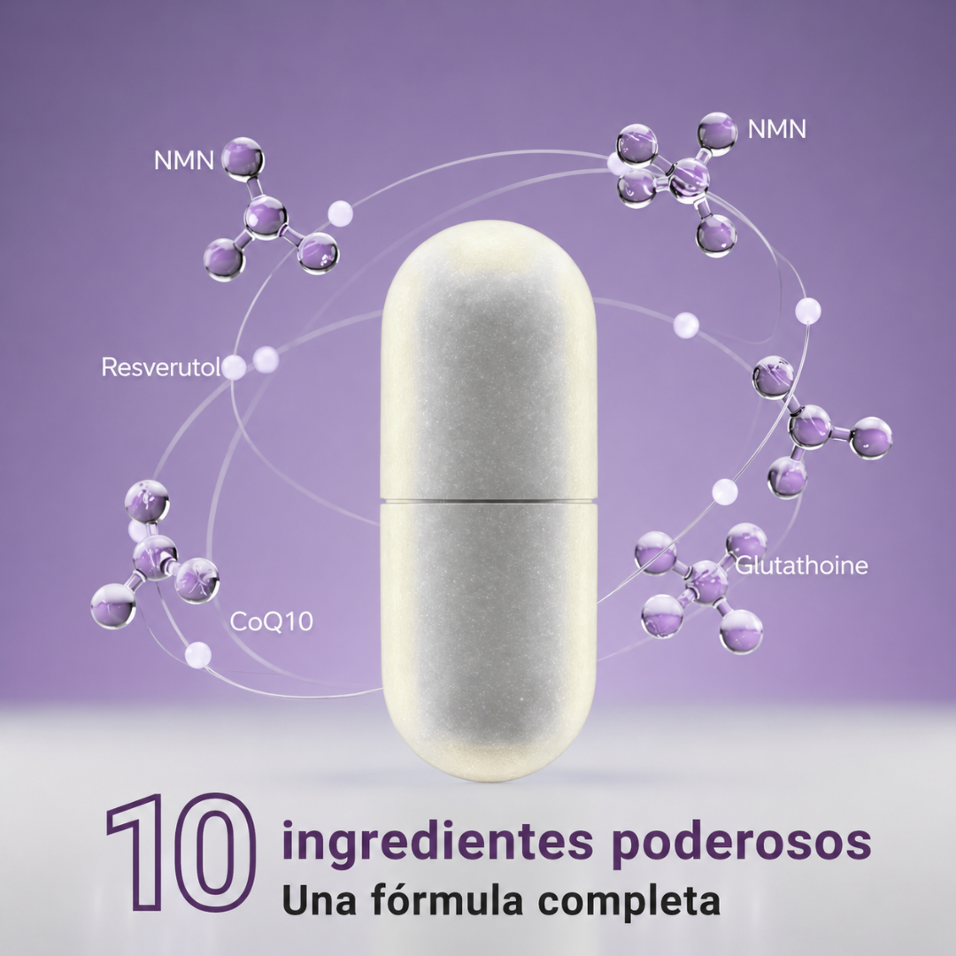NMN COMPLEX 1,000MG 60 CÁPSULAS — Siéntete más activo, enfocado y con la vitalidad que el cuerpo va perdiendo con los años