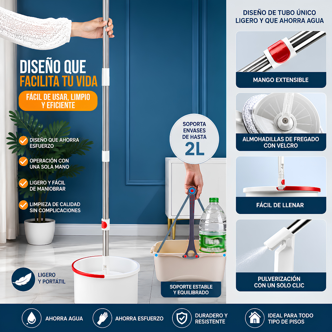 TRAPEADOR PLEGABLE – Limpieza fácil y rápida