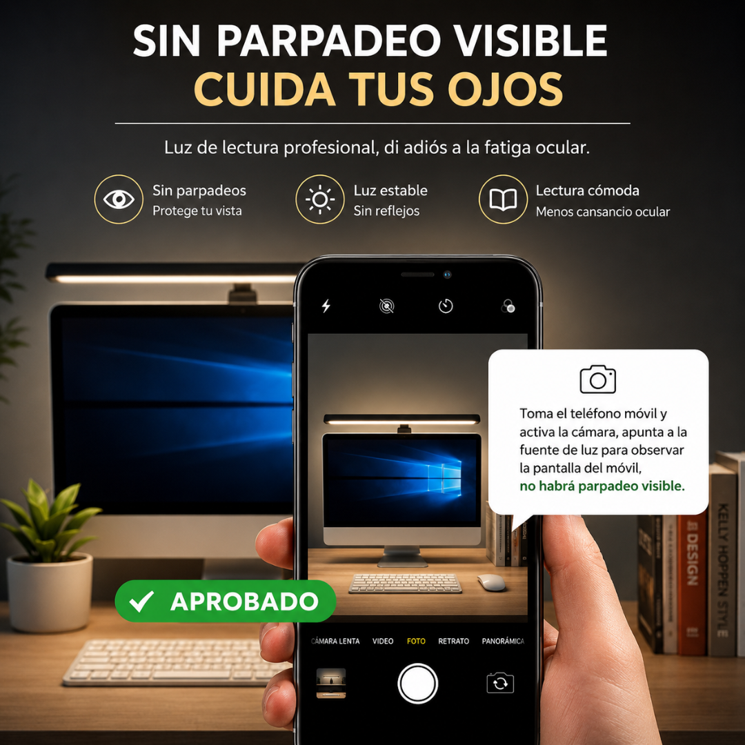 LAMPARA PARA MONITOR MODELO TB-30SA – Iluminación ajustable para trabajar con más comodidad visual