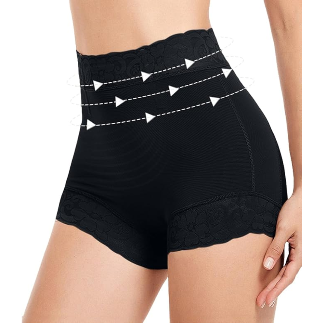 PACK SEDUCTORA COLOR NEGRO- Pantalón Lycra Bota Campana + Body Faja + Cachetero, realza tu figura