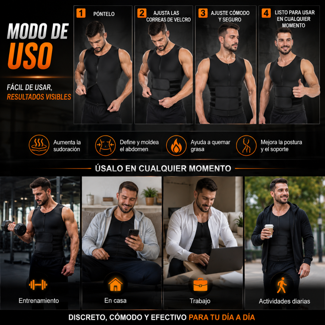 CHALECO REDUCTOR ABDOMINAL – Soporte abdominal, ajuste firme y comodidad para cualquier ocasión