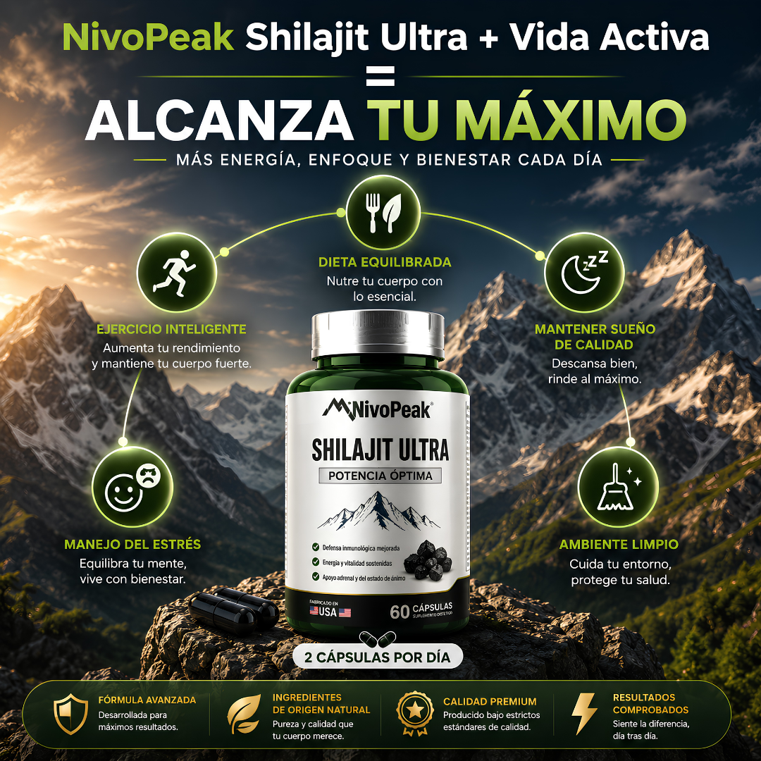 NivoPeak Shilajit Puro - El Potenciador natural de Testosterona N°1