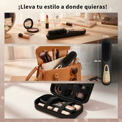 CEPILLO ALISADOR INALÁMBRICO – Cabello perfecto en minutos, sin cables y estés donde estés
