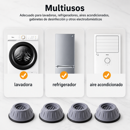 BASE PARA LAVADORA ANTIVIBRACIÓN (PACK x4) – Estabilidad total, menos movimiento y protección para tu hogar