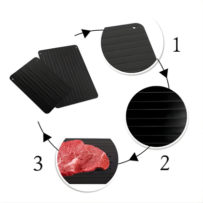 PLACA DESCONGELADORA RÁPIDA – Descongela carnes y alimentos 3 veces más rápido sin electricidad ni microondas