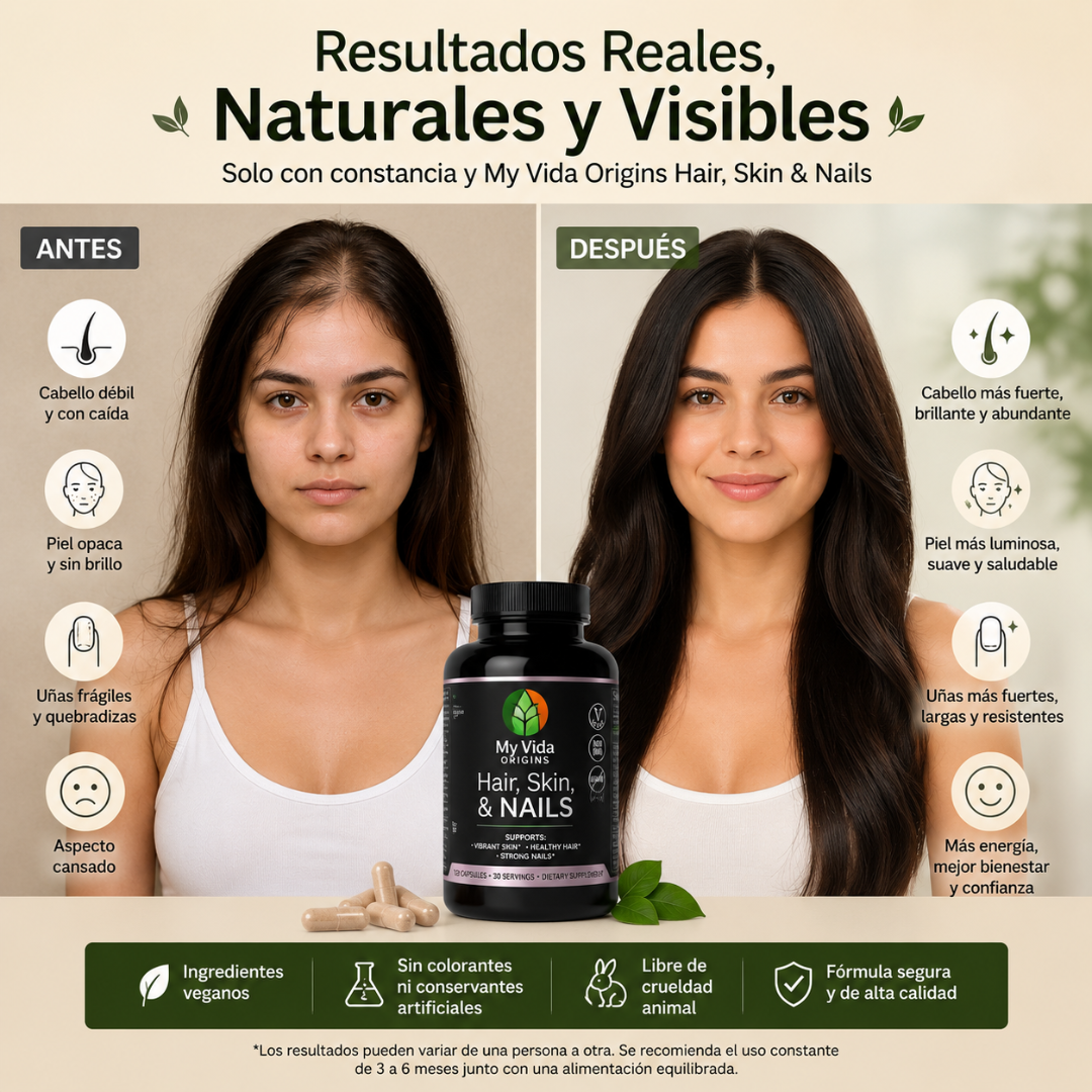 HAIR, SKIN, & NAILS – Cabello piel y uñas fuertes