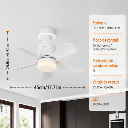 BOMBILLO VENTILADOR CON DISEÑO MODERNO 2 EN 1 – Iluminación ajustable, ventilación práctica y ahorro de energía en un solo producto