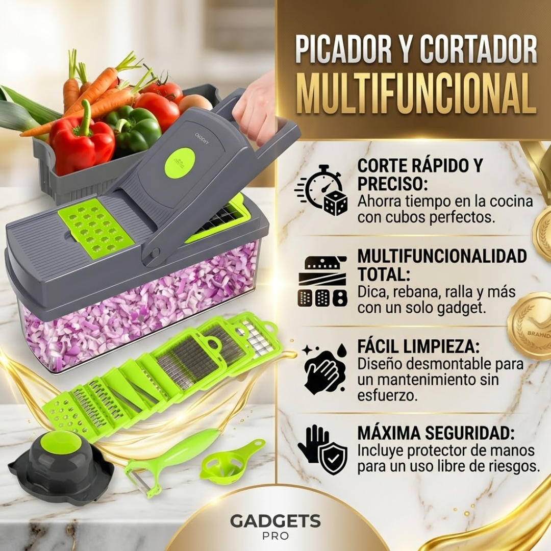 PICADOR Y CORTADOR MULTIFUNCIONAL – Cortes rápidos y cocina práctica