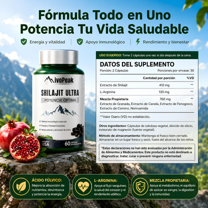 NivoPeak Shilajit Puro - El Potenciador natural de Testosterona N°1