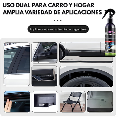 LIQUIDO RESTAURADOR DE PARTES NEGRAS – Recupera el color original, renueva tu vehículo y luce como nuevo en minutos