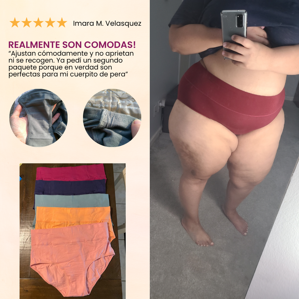 PACK*5 BRAGAS EN ALGODÓN CON CINTURA ALTA – Comodidad, ajuste y suavidad para tu día a día